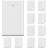 imageBESTTEN 10 Pack 1Gang No Device Blank Wall Plate Standard Size H453 x W276 Unbreakable Polycarbonate Thermoplastic Outlet Cover UL Listed WhiteGloss White