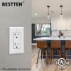 imageBESTTEN 10 Pack 20 Amp Decor Wall Receptacle Outlet 20A TamperResistant TR Electrical Outlet with Wall Plate Residential and Commercial Use UL Listed White50