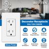 imageBESTTEN 10 Pack 20 Amp Receptacle Outlet with Tamper Resistant Screwless Wallplate Included 20A125V2500W UL Listed White20 Amp
