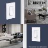 imageBESTTEN 100 Pack 1 Gang Screwless Wall Plate USWP6 Gloss Snow White Modern Designer Decorator Outlet Cover Wallplate for Light Switch Dimmer USB GFCI Receptacle H469 x W291 UL Listed