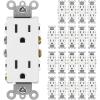 imageBESTTEN 15 Amp Decor Electrical Wall Outlet Receptacle NonTamperResistant 15A125V1875W for Residential and Commercial Use UL Listed 10 Pack White15 Amp