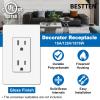 imageBESTTEN 15 Amp Decor Electrical Wall Outlet Receptacle NonTamperResistant 15A125V1875W for Residential and Commercial Use UL Listed 10 Pack White15 Amp