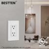 imageBESTTEN 15 Amp Decor Electrical Wall Outlet Receptacle NonTamperResistant 15A125V1875W for Residential and Commercial Use UL Listed 10 Pack White15 Amp