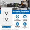 imageBESTTEN 15 Amp Decor Electrical Wall Outlet Receptacle NonTamperResistant 15A125V1875W for Residential and Commercial Use UL Listed 10 Pack White20 Amp