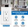 imageBESTTEN 15 Amp TamperResistant Decor Receptacle Outlet Residential and Commercial Use Wallplate Included 15A125V1875W UL Listed 10 Pack White50