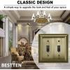 imageBESTTEN 2 Gang Toggle Light Switch Wall Plates Metal Grand Collection Corrosion Resistant Light Switch Cover Antique Brass 5 PackAntique Brass