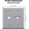 imageBESTTEN 2 Pack 1Gang 0406 Hole Metal Wall Plate with hite or Clear Plastic Film for TelephoneCable AntiCorrosion Stainless Steel Wallplate Standard Size Brushed Finish2 Gang