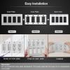 imageBESTTEN 2 Pack 3Gang Silver Screwless Wall Plate Decorator Switch Plate Outlet Cover Signature Collection USWP8 Series H469 x W654 for Dimmer ReceptacleSilver