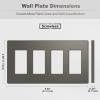 imageBESTTEN 2 Pack 3Gang Silver Screwless Wall Plate Decorator Switch Plate Outlet Cover Signature Collection USWP8 Series H469 x W654 for Dimmer ReceptacleMatte Brown