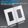 imageBESTTEN 2 Pack 3Gang Silver Screwless Wall Plate Decorator Switch Plate Outlet Cover Signature Collection USWP8 Series H469 x W654 for Dimmer ReceptacleMatte Snow White