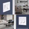 imageBESTTEN 2 Pack 3Gang Silver Screwless Wall Plate Decorator Switch Plate Outlet Cover Signature Collection USWP8 Series H469 x W654 for Dimmer ReceptacleGloss Snow White