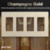 imageBESTTEN 2 Pack 3Gang Silver Screwless Wall Plate Decorator Switch Plate Outlet Cover Signature Collection USWP8 Series H469 x W654 for Dimmer ReceptacleChampagne Gold