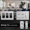 imageBESTTEN 2 Pack 3Gang Silver Screwless Wall Plate Decorator Switch Plate Outlet Cover Signature Collection USWP8 Series H469 x W654 for Dimmer ReceptacleSilver