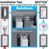 imageBESTTEN 2 Pack 3Gang Silver Screwless Wall Plate Decorator Switch Plate Outlet Cover Signature Collection USWP8 Series H469 x W654 for Dimmer ReceptacleGloss Snow White