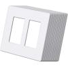 imageBESTTEN 2 Pack 3Gang Silver Screwless Wall Plate Decorator Switch Plate Outlet Cover Signature Collection USWP8 Series H469 x W654 for Dimmer ReceptacleMatte Snow White