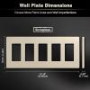 imageBESTTEN 2 Pack 3Gang Silver Screwless Wall Plate Decorator Switch Plate Outlet Cover Signature Collection USWP8 Series H469 x W654 for Dimmer ReceptacleChampagne Gold