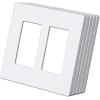 imageBESTTEN 2 Pack 3Gang Silver Screwless Wall Plate Decorator Switch Plate Outlet Cover Signature Collection USWP8 Series H469 x W654 for Dimmer ReceptacleMatte Snow White
