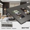 imageBESTTEN 2 Pack 3Gang Silver Screwless Wall Plate Decorator Switch Plate Outlet Cover Signature Collection USWP8 Series H469 x W654 for Dimmer ReceptacleMatte Brown