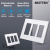 imageBESTTEN 2 Pack 3Gang Silver Screwless Wall Plate Decorator Switch Plate Outlet Cover Signature Collection USWP8 Series H469 x W654 for Dimmer ReceptacleMatte Snow White