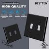 imageBESTTEN 2 Pack 3Gang Toggle Wall Plate Unbreakable Polycarbonate Toggle Light Switch Cover Standard Size UL Listed WhiteBlack