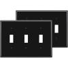 imageBESTTEN 2 Pack 3Gang Toggle Wall Plate Unbreakable Polycarbonate Toggle Light Switch Cover Standard Size UL Listed WhiteBlack