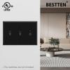 imageBESTTEN 2 Pack 3Gang Toggle Wall Plate Unbreakable Polycarbonate Toggle Light Switch Cover Standard Size UL Listed WhiteBlack
