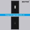 imageBESTTEN 2 Pack 3Gang Toggle Wall Plate Unbreakable Polycarbonate Toggle Light Switch Cover Standard Size UL Listed WhiteBlack