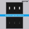 imageBESTTEN 2 Pack 3Gang Toggle Wall Plate Unbreakable Polycarbonate Toggle Light Switch Cover Standard Size UL Listed WhiteBlack