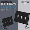 imageBESTTEN 2 Pack 3Gang Toggle Wall Plate Unbreakable Polycarbonate Toggle Light Switch Cover Standard Size UL Listed WhiteBlack
