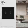 imageBESTTEN 2 Pack 3Gang Toggle Wall Plate Unbreakable Polycarbonate Toggle Light Switch Cover Standard Size UL Listed WhiteBlack