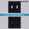 imageBESTTEN 2 Pack 3Gang Toggle Wall Plate Unbreakable Polycarbonate Toggle Light Switch Cover Standard Size UL Listed WhiteBlack