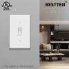 imageBESTTEN 2 Pack 3Gang Toggle Wall Plate Unbreakable Polycarbonate Toggle Light Switch Cover Standard Size UL Listed WhiteWhite