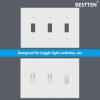 imageBESTTEN 2 Pack 3Gang Toggle Wall Plate Unbreakable Polycarbonate Toggle Light Switch Cover Standard Size UL Listed WhiteWhite