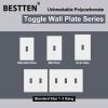 imageBESTTEN 2 Pack 3Gang Toggle Wall Plate Unbreakable Polycarbonate Toggle Light Switch Cover Standard Size UL Listed WhiteWhite