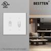 imageBESTTEN 2 Pack 3Gang Toggle Wall Plate Unbreakable Polycarbonate Toggle Light Switch Cover Standard Size UL Listed WhiteWhite