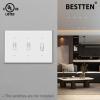 imageBESTTEN 2 Pack 3Gang Toggle Wall Plate Unbreakable Polycarbonate Toggle Light Switch Cover Standard Size UL Listed WhiteWhite