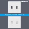 imageBESTTEN 2 Pack 3Gang Toggle Wall Plate Unbreakable Polycarbonate Toggle Light Switch Cover Standard Size UL Listed WhiteWhite
