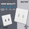 imageBESTTEN 2 Pack 3Gang Toggle Wall Plate Unbreakable Polycarbonate Toggle Light Switch Cover Standard Size UL Listed WhiteWhite