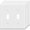 imageBESTTEN 2 Pack 3Gang Toggle Wall Plate Unbreakable Polycarbonate Toggle Light Switch Cover Standard Size UL Listed WhiteWhite