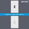 imageBESTTEN 2 Pack 3Gang Toggle Wall Plate Unbreakable Polycarbonate Toggle Light Switch Cover Standard Size UL Listed WhiteWhite