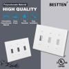 imageBESTTEN 2 Pack 3Gang Toggle Wall Plate Unbreakable Polycarbonate Toggle Light Switch Cover Standard Size UL Listed WhiteWhite