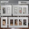 imageBESTTEN 2 Pack 4 Gang Champagne Gold Screwless Ourlet Cover Signature Collection Golden Decor Wall Plate for Light Switch Dimmer Receptacle H469 x W835Silver