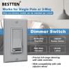 imageBESTTEN 2 Pack Almond Dimmer Wall Light Switch Compatible with Dimmable LED CFL Incandescent and Halogen Bulb Single Pole or 3Way Dimmer Switches 120VAC Decorator Wall Plate IncludedGray