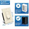 imageBESTTEN 2 Pack Almond Dimmer Wall Light Switch Compatible with Dimmable LED CFL Incandescent and Halogen Bulb Single Pole or 3Way Dimmer Switches 120VAC Decorator Wall Plate IncludedAlmond
