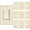 imageBESTTEN 2 Pack Almond Dimmer Wall Light Switch Compatible with Dimmable LED CFL Incandescent and Halogen Bulb Single Pole or 3Way Dimmer Switches 120VAC Decorator Wall Plate IncludedAlmond