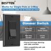 imageBESTTEN 2 Pack Almond Dimmer Wall Light Switch Compatible with Dimmable LED CFL Incandescent and Halogen Bulb Single Pole or 3Way Dimmer Switches 120VAC Decorator Wall Plate IncludedBlack