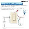 imageBESTTEN 2 Pack Almond Dimmer Wall Light Switch Compatible with Dimmable LED CFL Incandescent and Halogen Bulb Single Pole or 3Way Dimmer Switches 120VAC Decorator Wall Plate IncludedAlmond