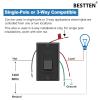 imageBESTTEN 2 Pack Almond Dimmer Wall Light Switch Compatible with Dimmable LED CFL Incandescent and Halogen Bulb Single Pole or 3Way Dimmer Switches 120VAC Decorator Wall Plate IncludedBlack