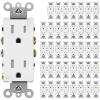 imageBESTTEN 20 Amp Decorator Wall Receptacle Outlet TamperResistant 20A125V2500W Residential ampamp Commercial Use UL Listed 10 Pack White15 Amp