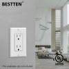 imageBESTTEN 20 Amp Decorator Wall Receptacle Outlet TamperResistant 20A125V2500W Residential ampamp Commercial Use UL Listed 10 Pack White15 Amp
